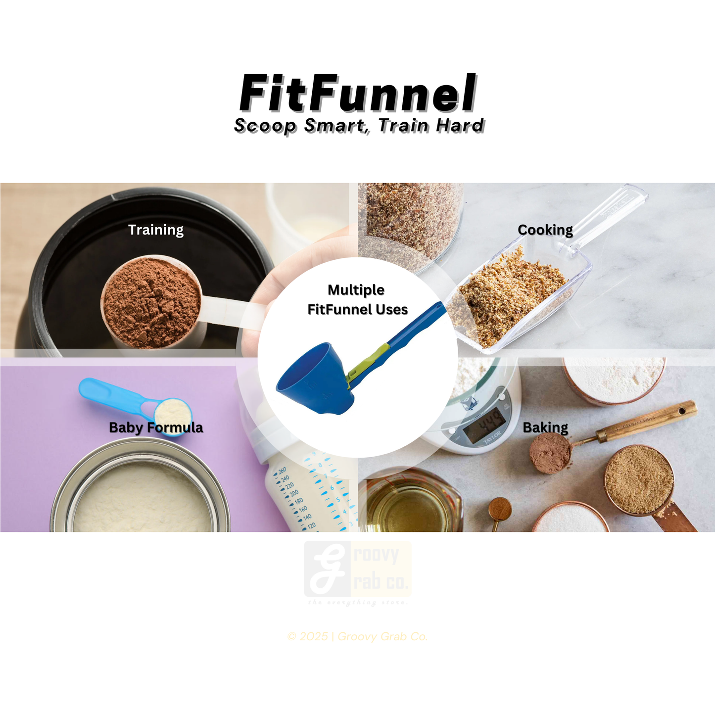 FitFunnel™ - Scoop Smart & Train Hard, The No Spill Scoop