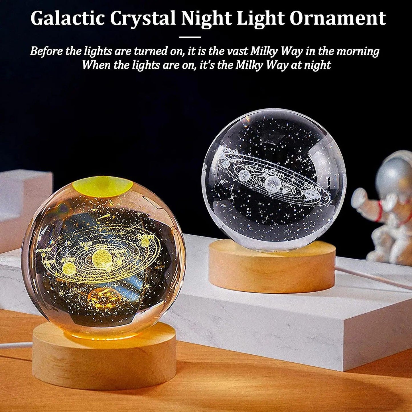 GalaxyGlow™: Illuminate your Space with the Perfect Cosmic Crystal Ball Lamp - Groovy Grab Co.